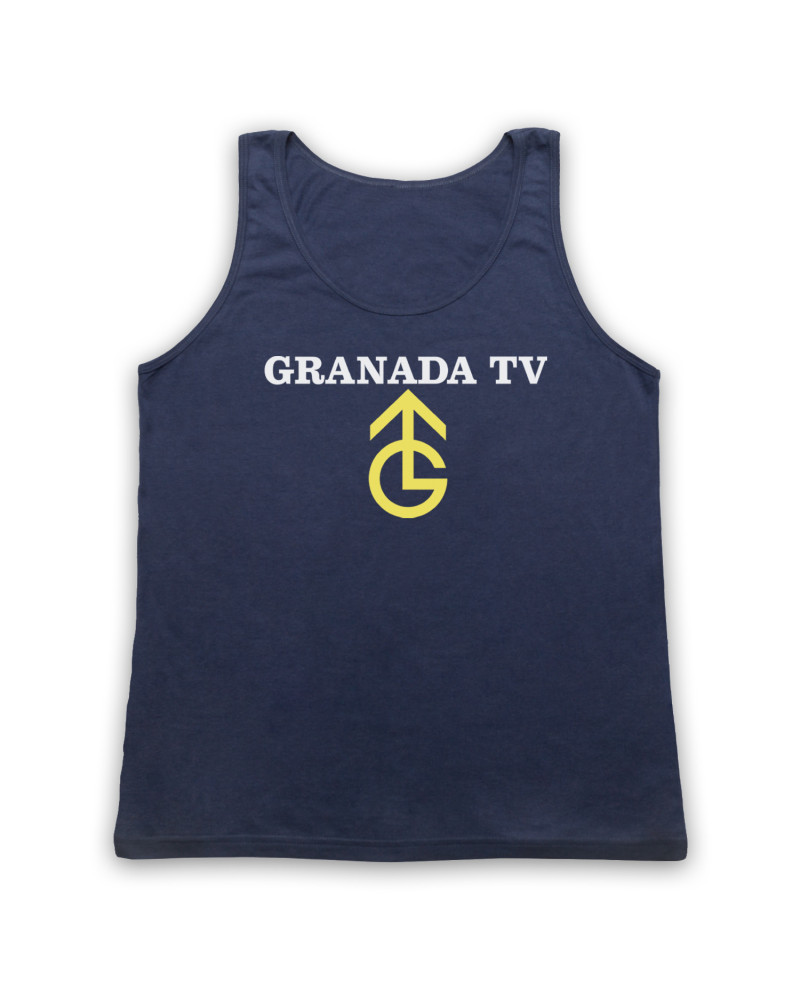 Granada TV Retro UK Television Logo Adults Navy Blue Tank Top from My Icon Clothing